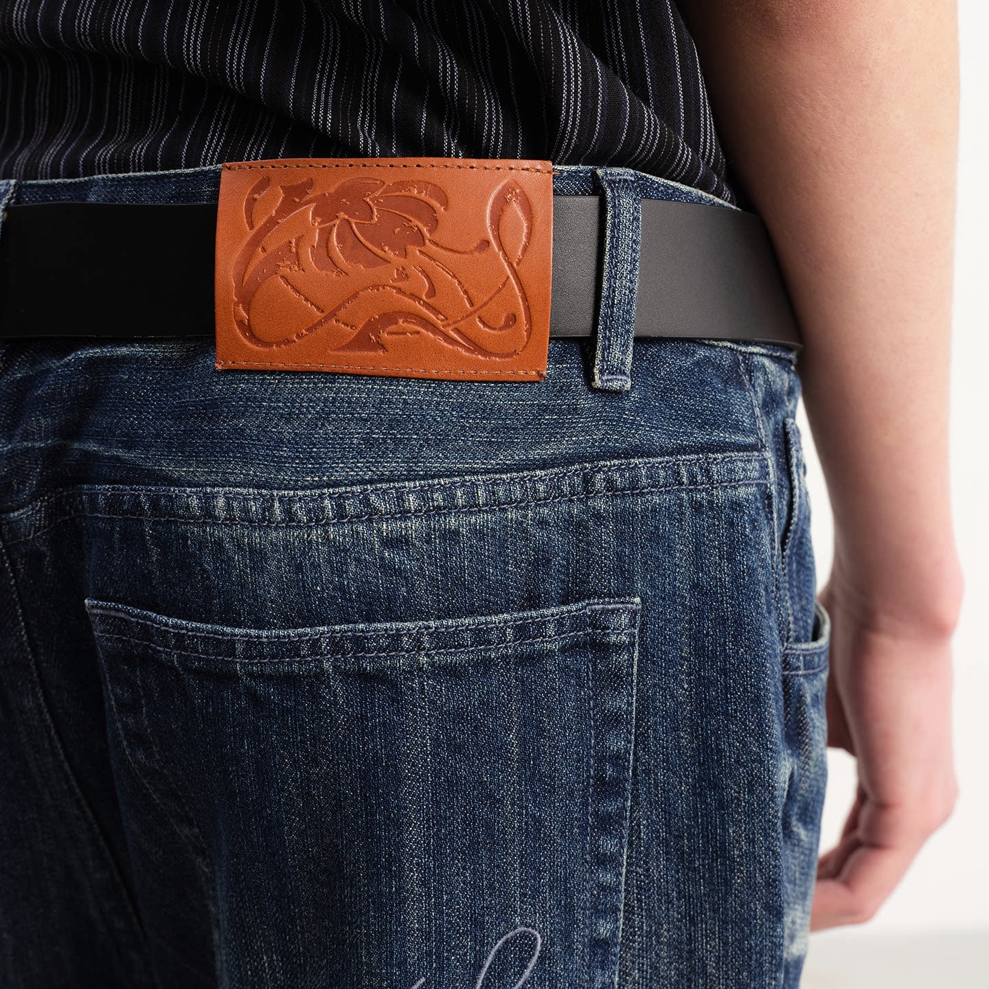 3D pressed pleats washed Jeans