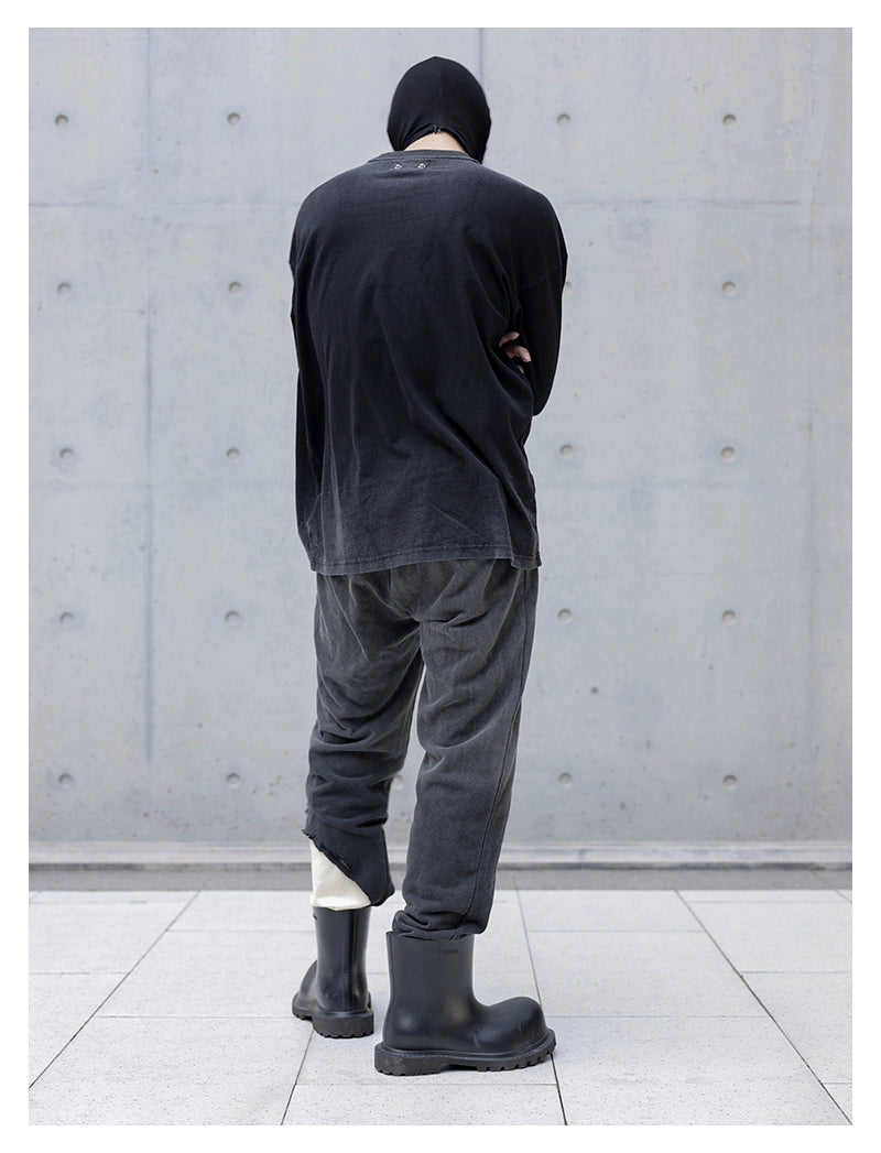 Distressed Paneled Sweatpants