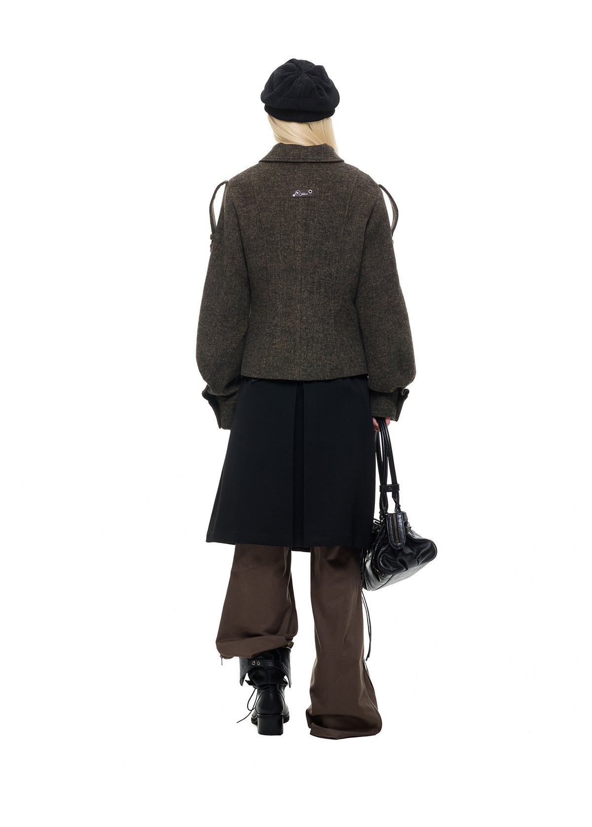 Double-Breasted Short Wool Jacket