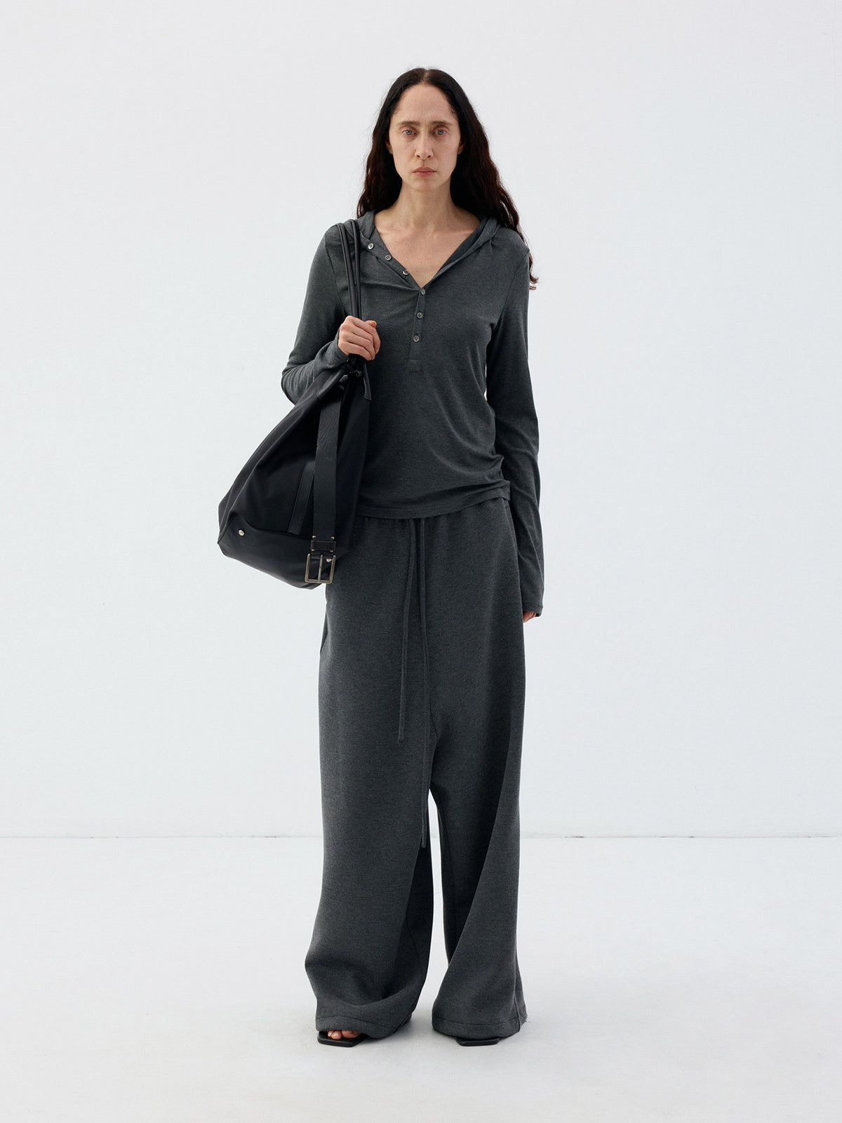 Dropped straight sweatpants