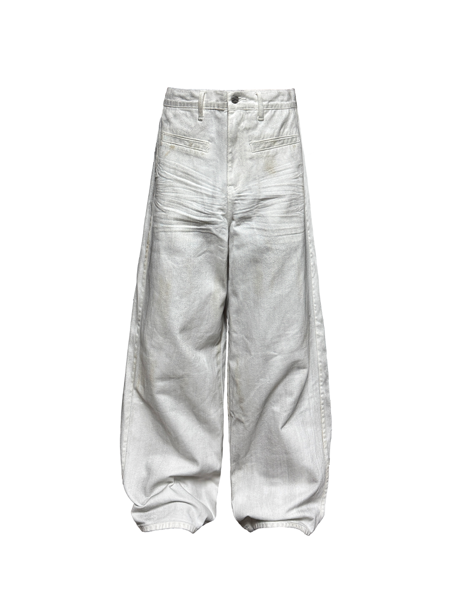 Stained White Cattle Jeans