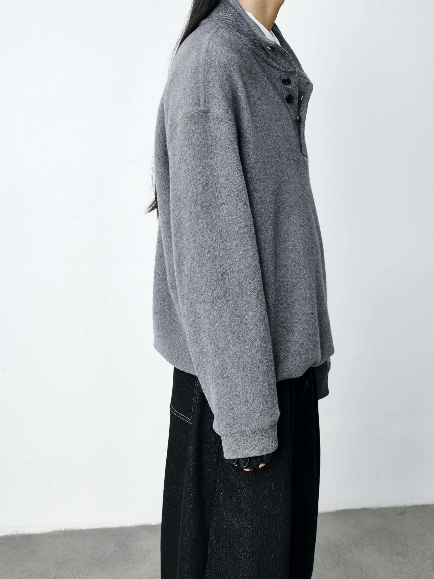 Fleece Irregular Neck Base Knit