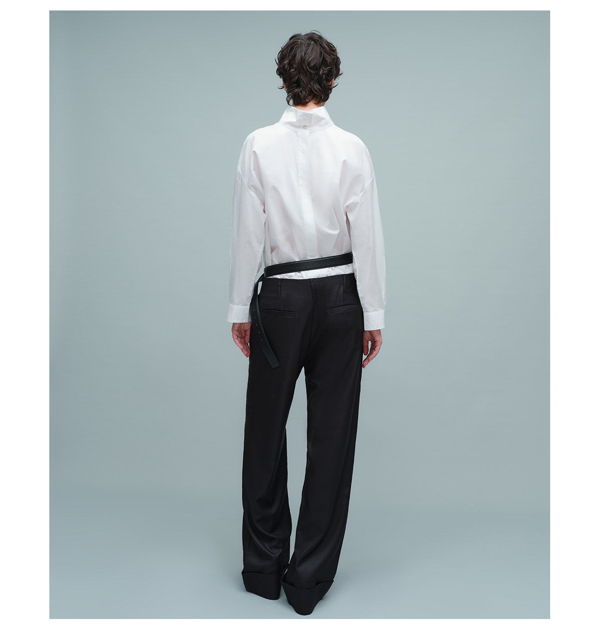 Slim-fit waistless hemmed dress pants