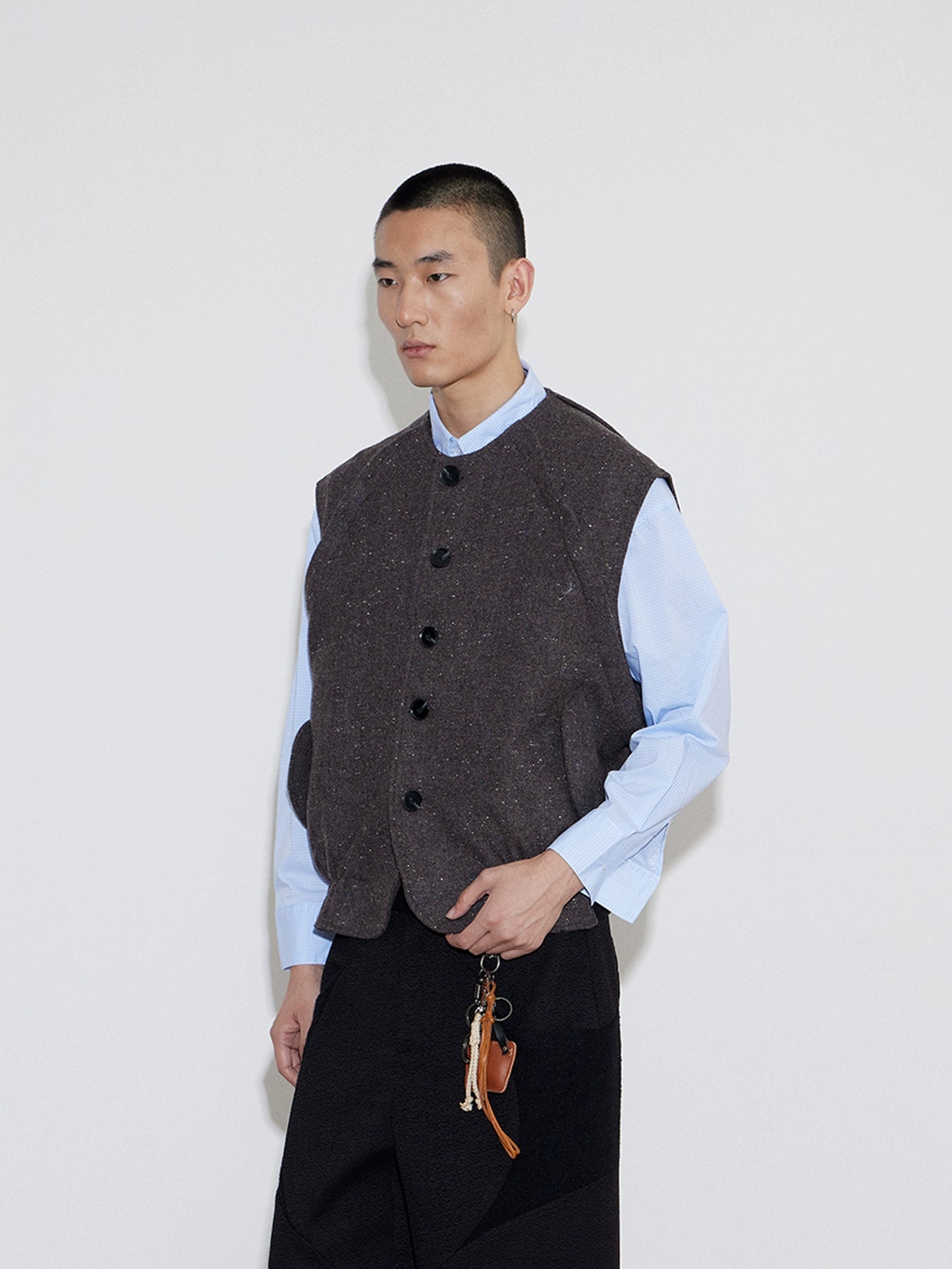 Wool Two-Piece Disassembled Vest Jacket