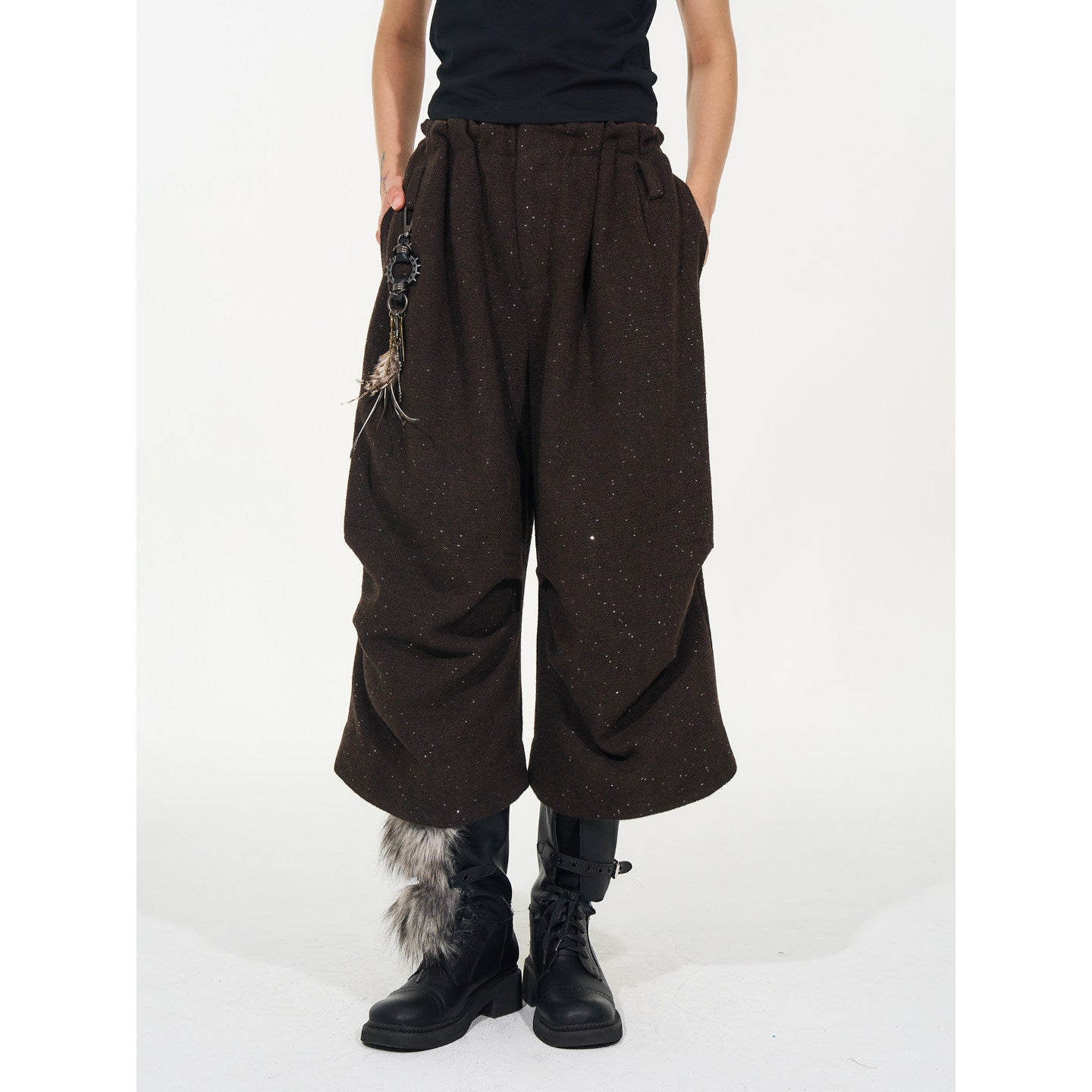 Drape cropped balloon pants