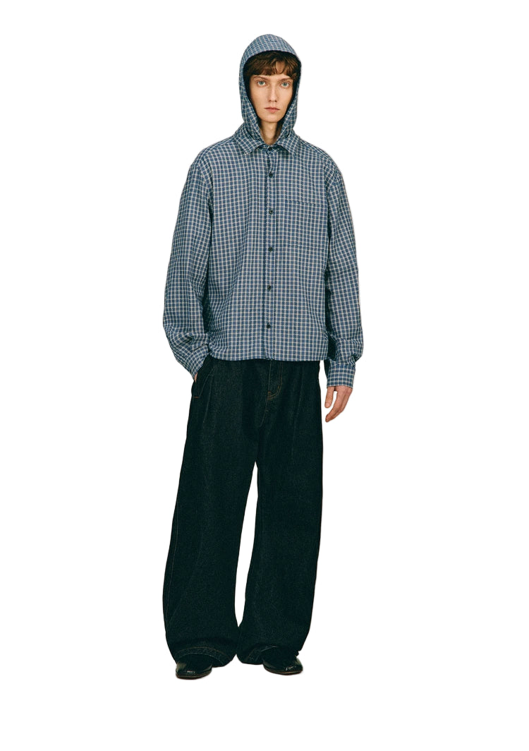Hooded Vintage Check Shirt