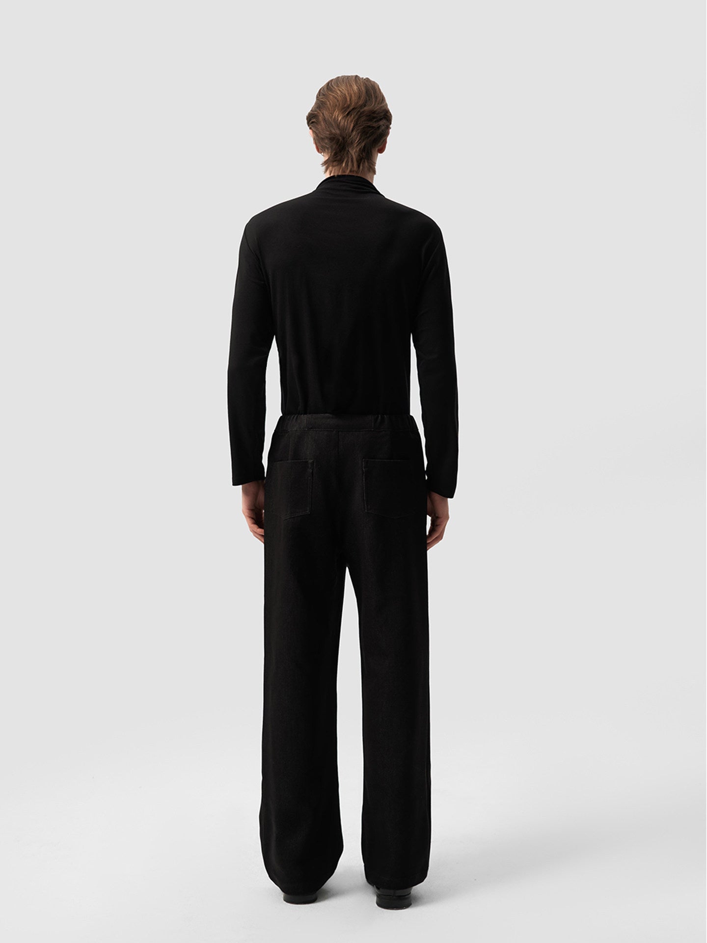 Pleated Long-Sleeve Single-Layer T-shirt