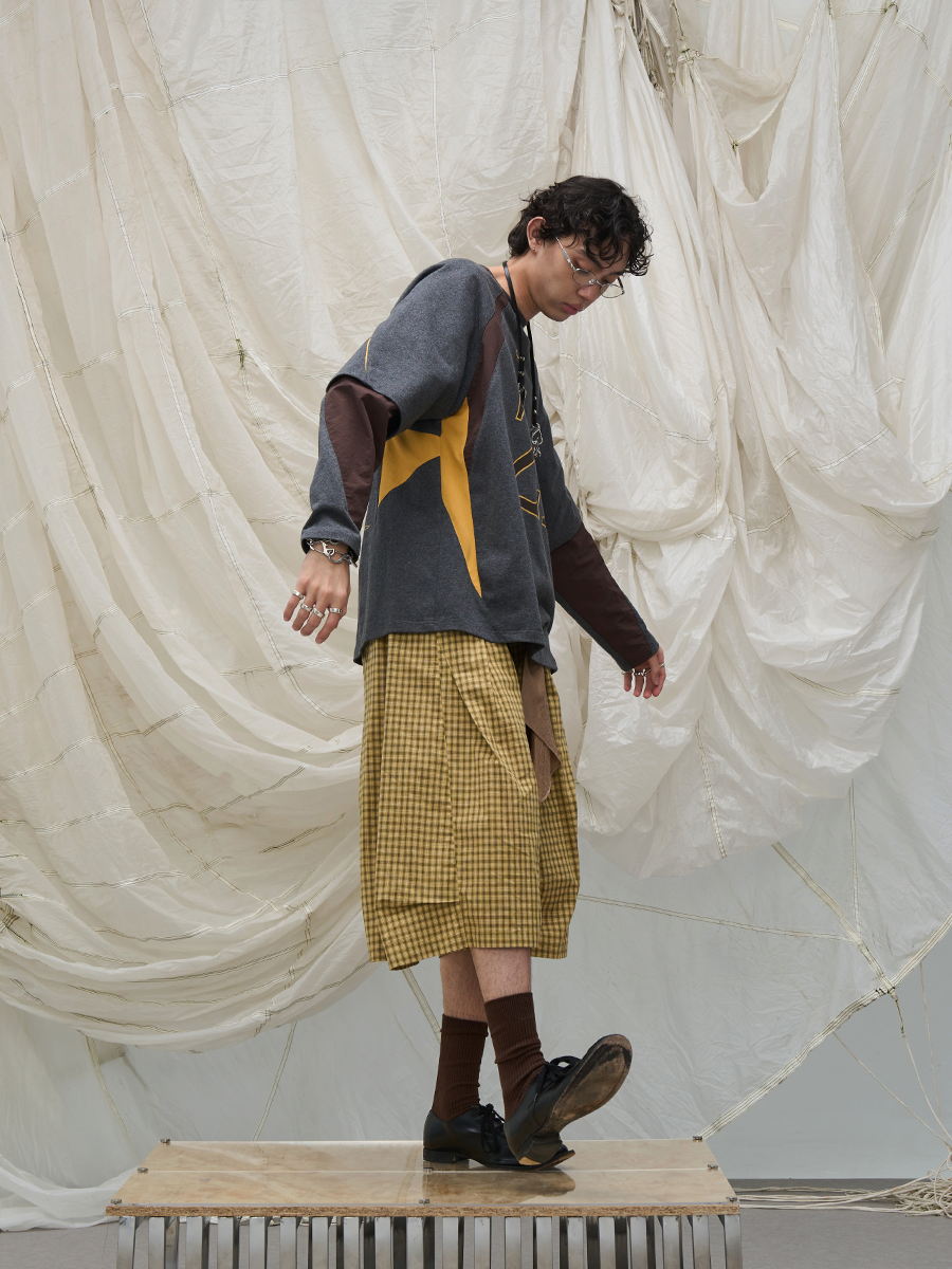 Cropped Check trousers