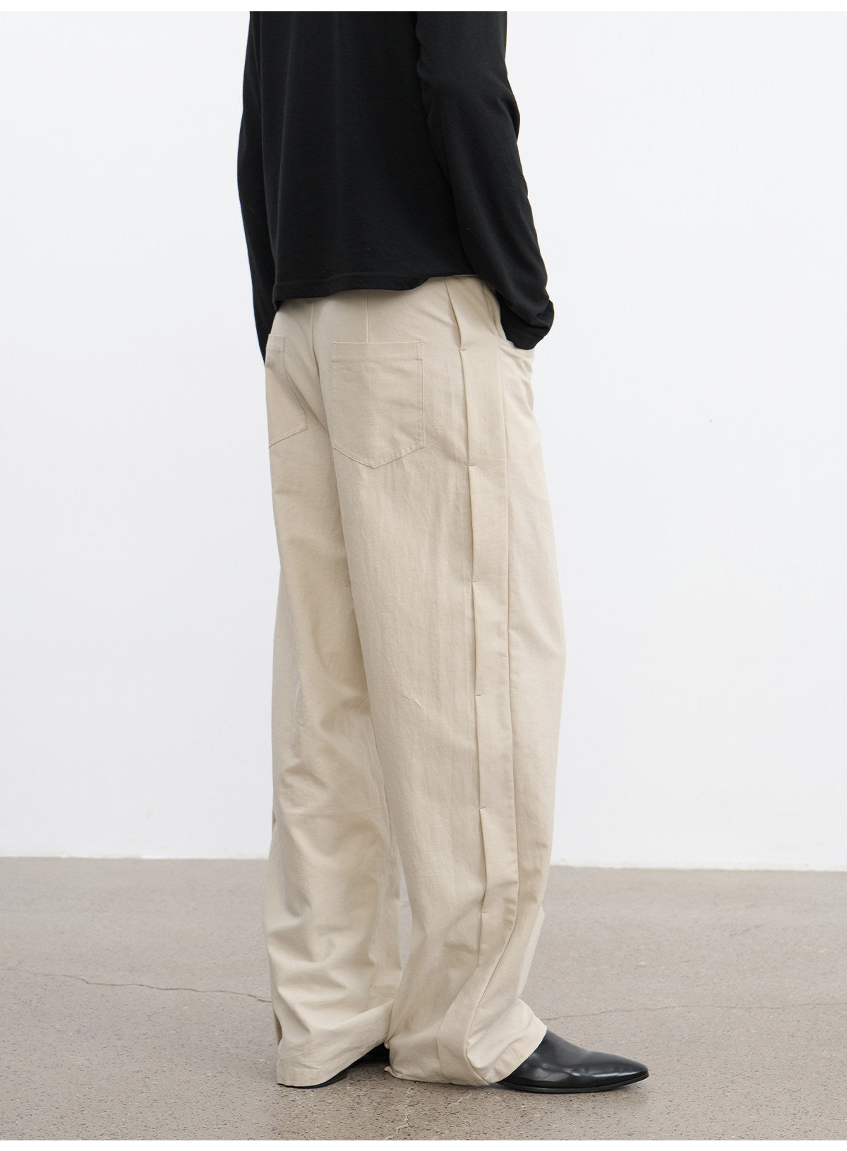 "Straight Ruler" Side Loose Casual Pants