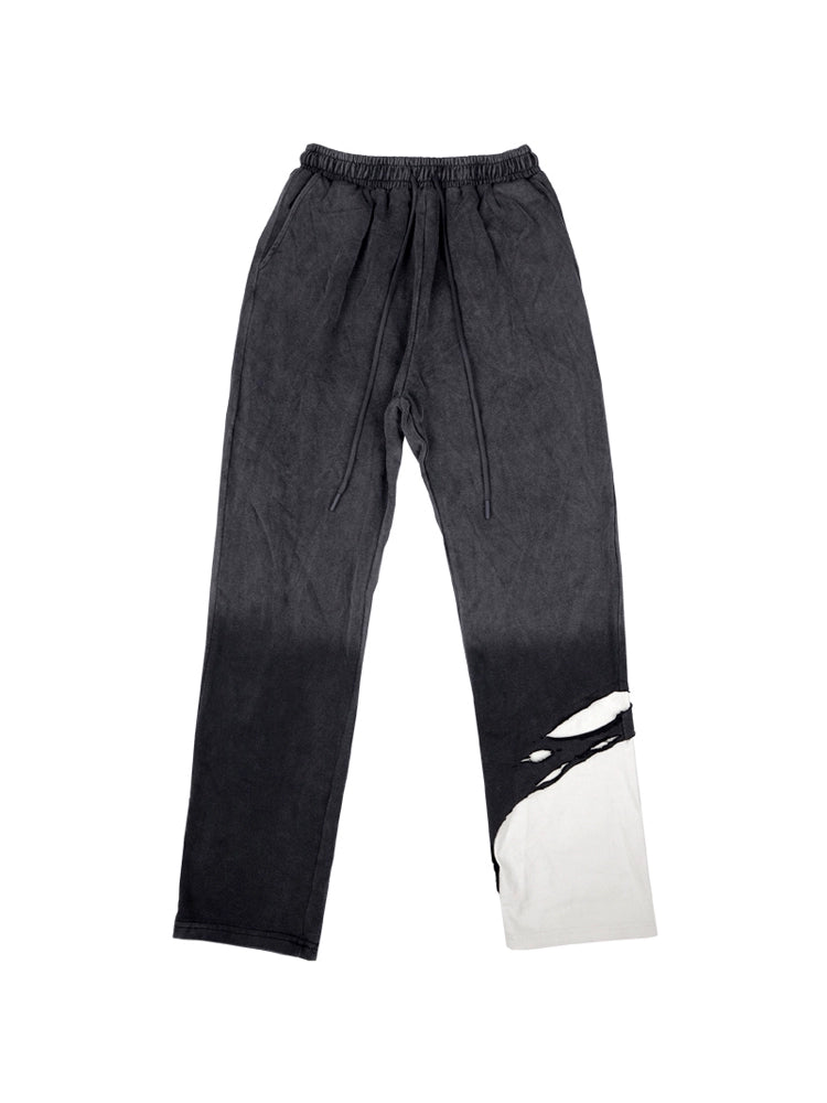 Distressed Paneled Sweatpants