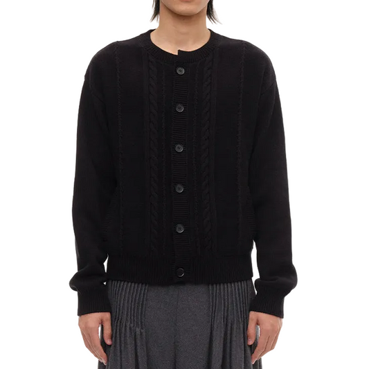 Cable crew neck cardigan