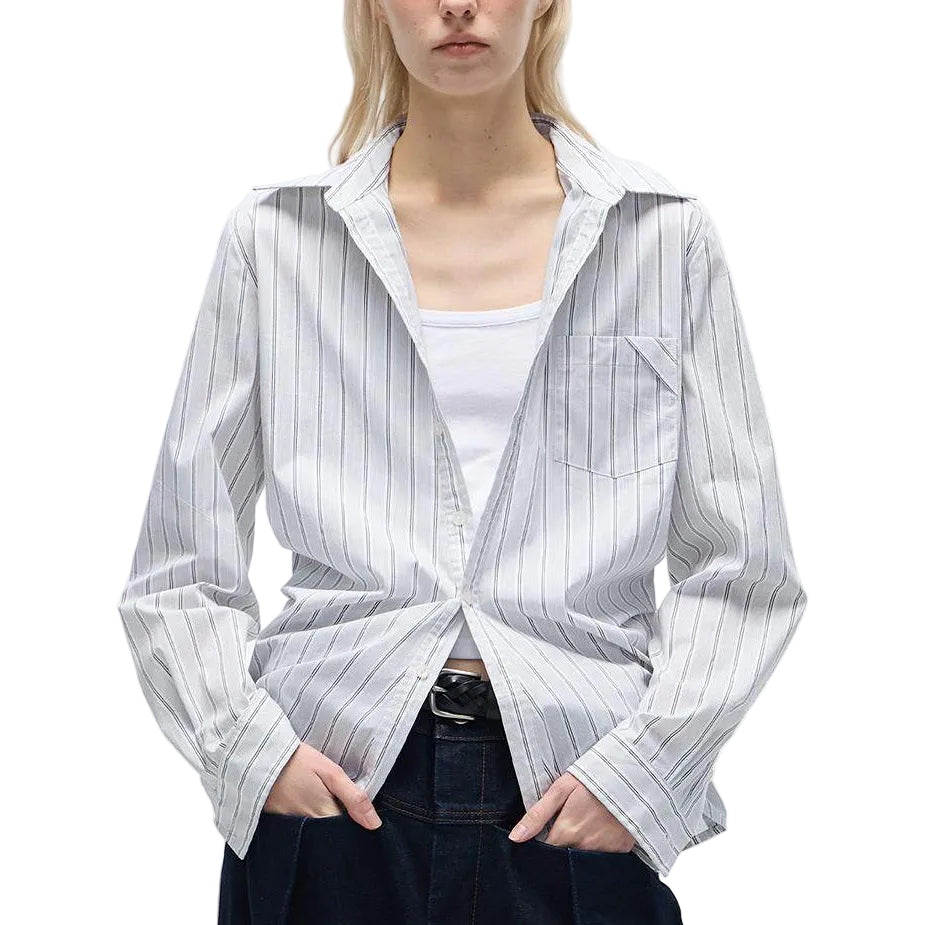 Striped 3D pleated shirt