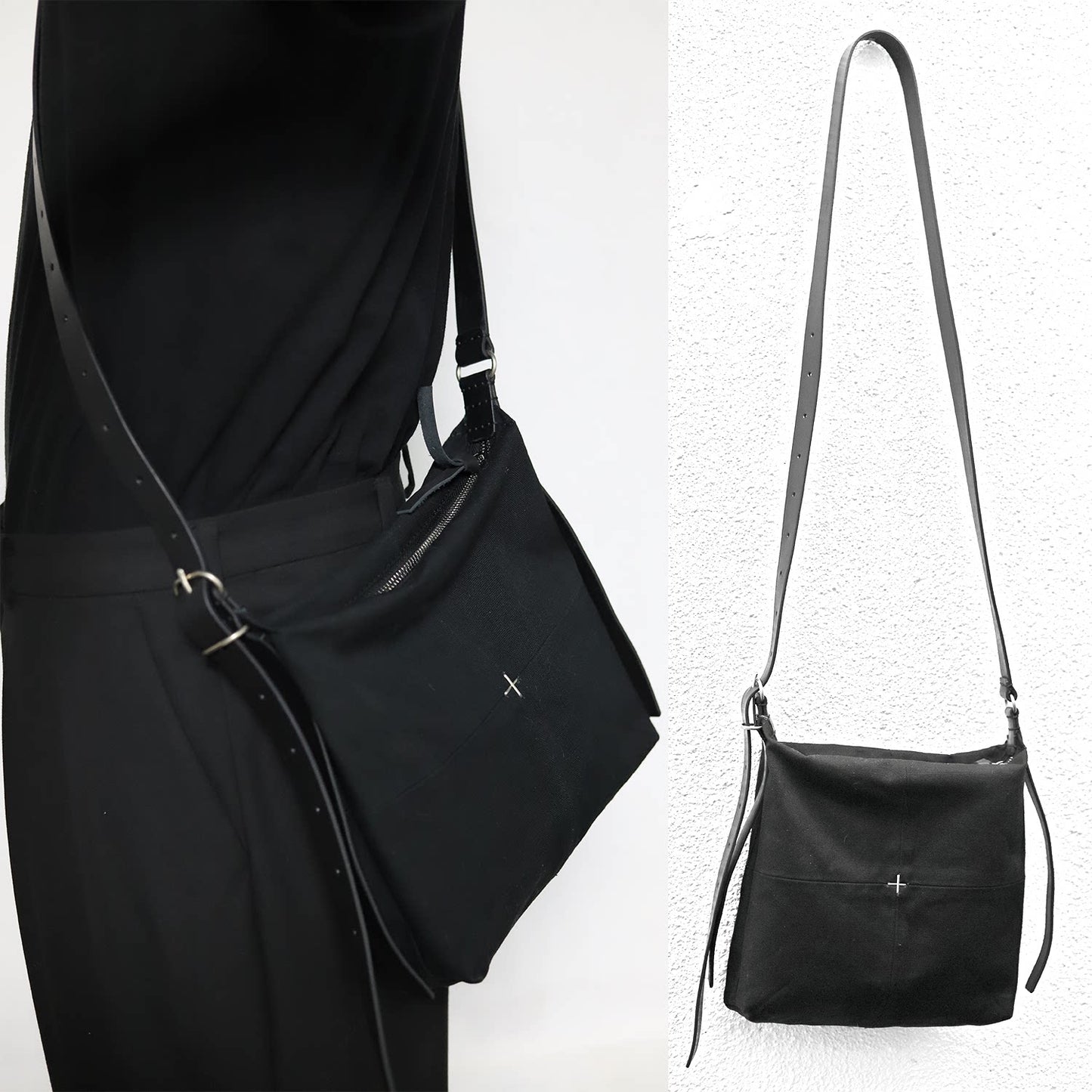 Cross trim crossbody bag