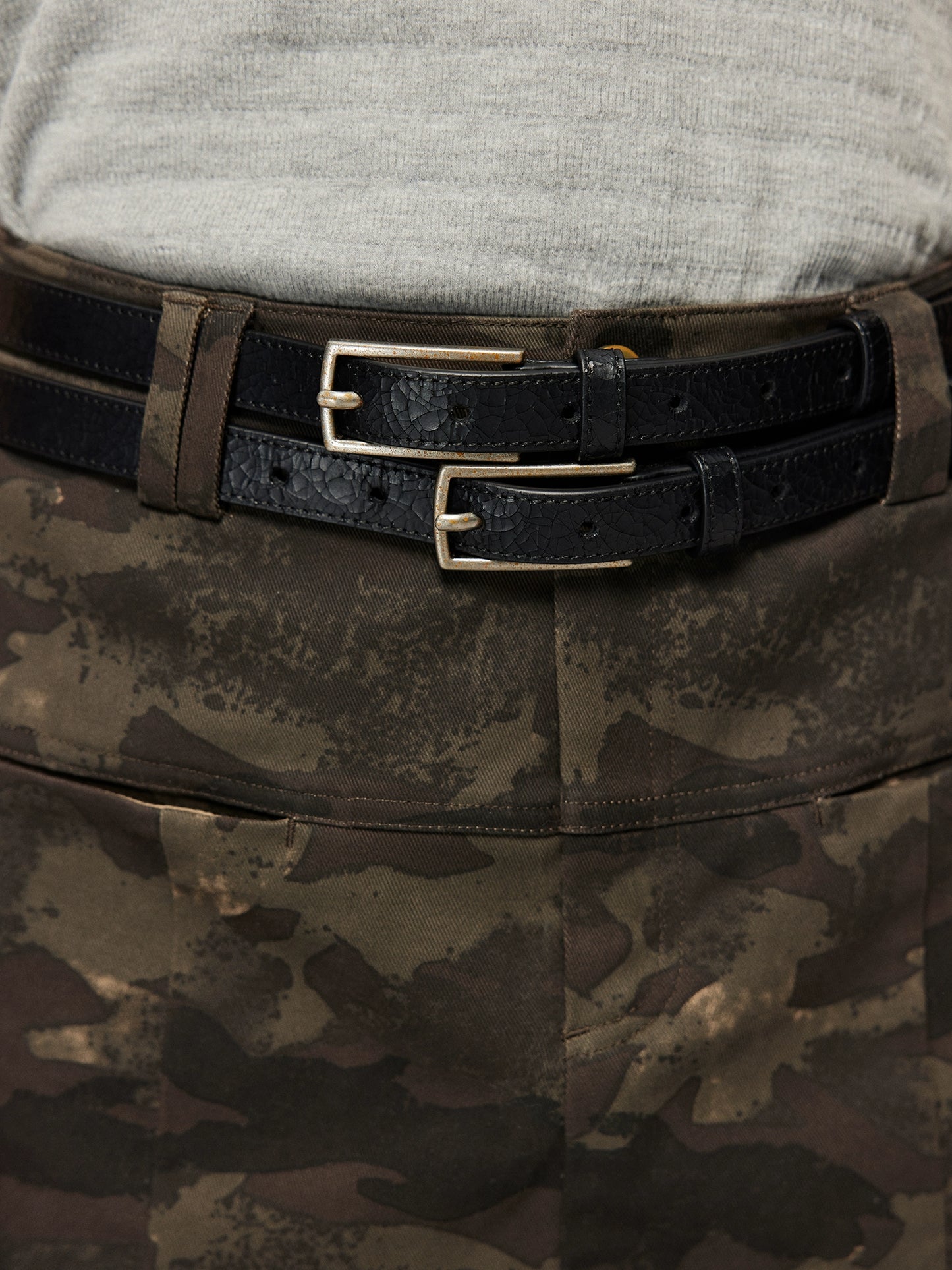 Vintage Versatile Double Strip Cowhide Belt