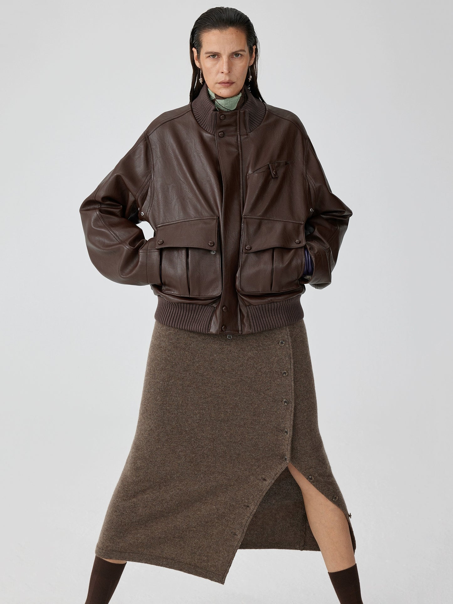 PU Leather Padded jacket