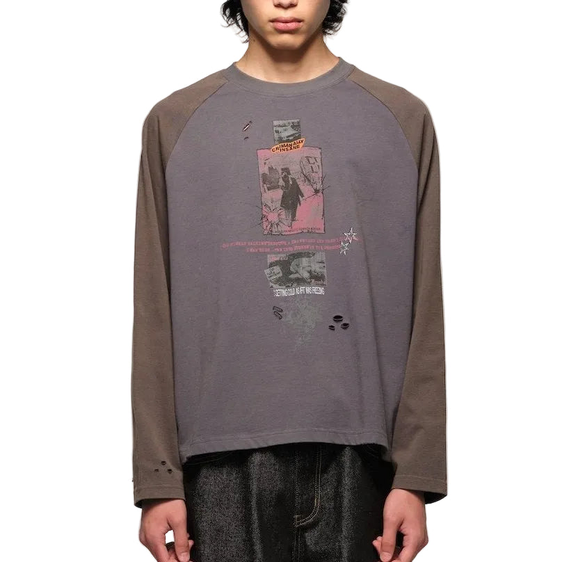 BETRAYAL* distressed wash long sleeve t-shirt