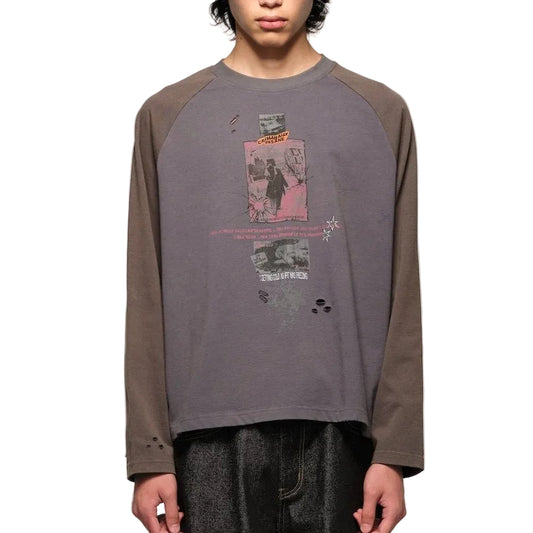 BETRAYAL* distressed wash long sleeve t-shirt