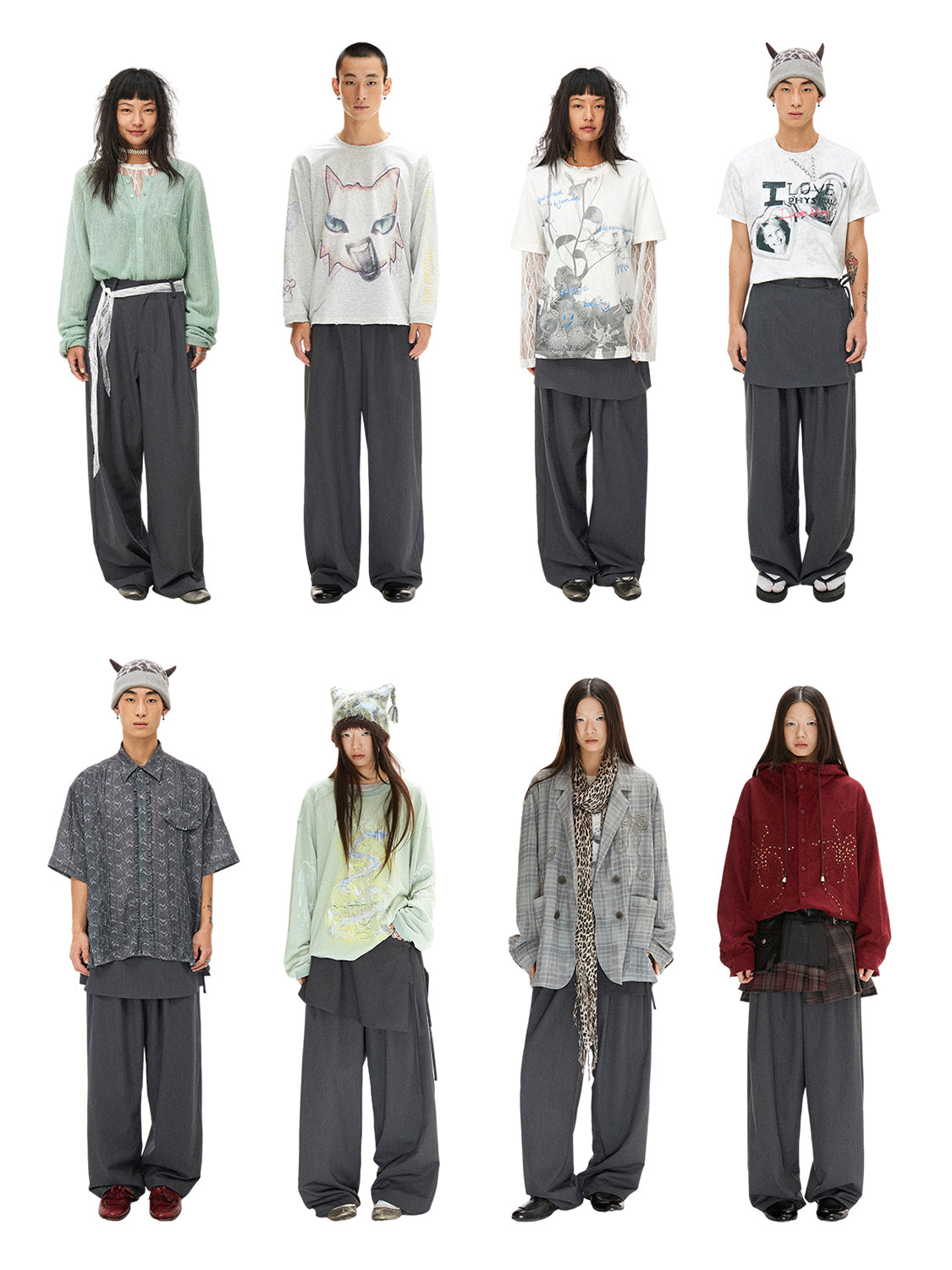 "One Song Solo" Layered straight trouser