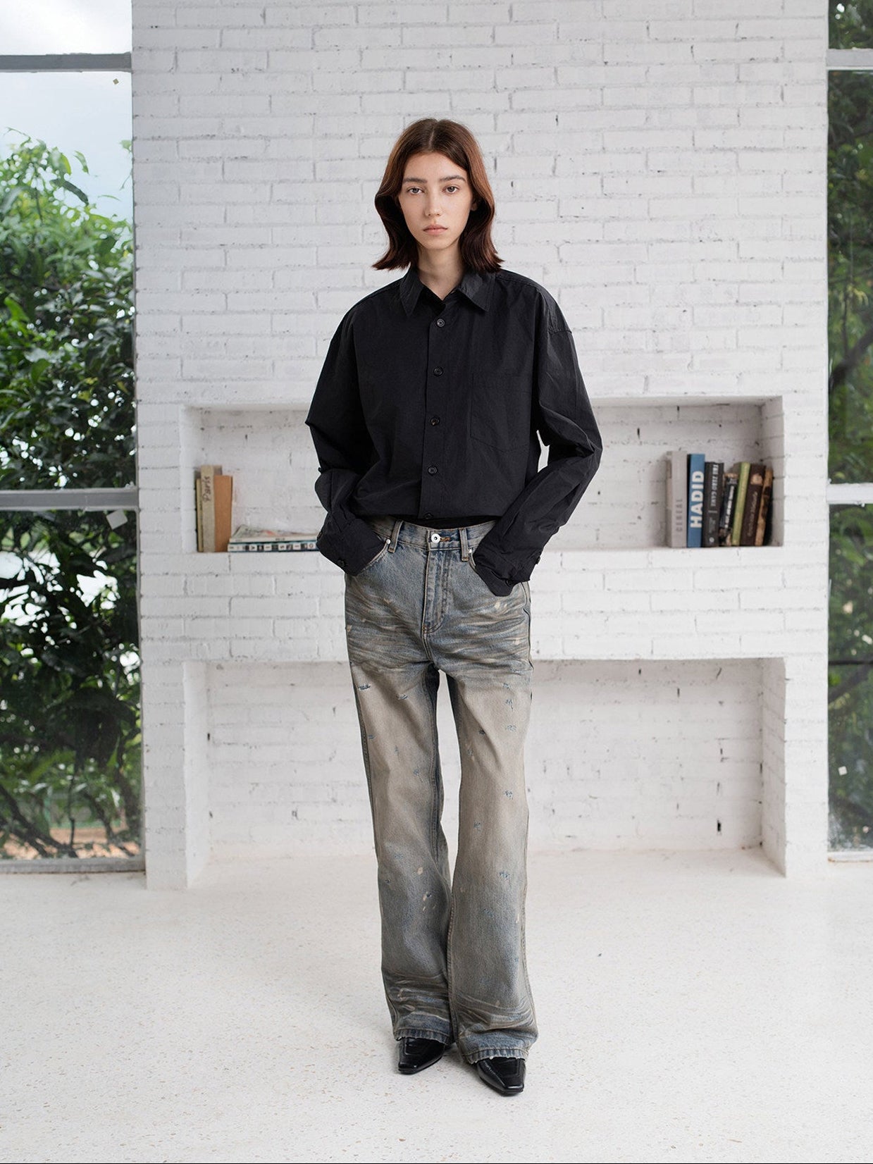 Okayama craftsmen mud-dyed jeans
