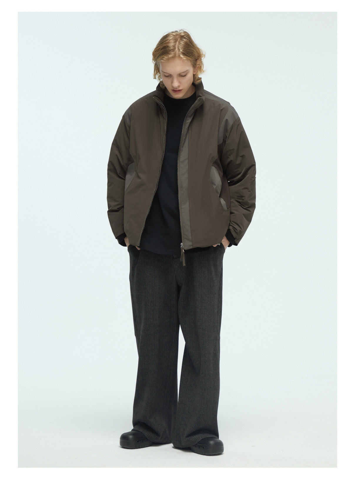 Stitched duck down jacket