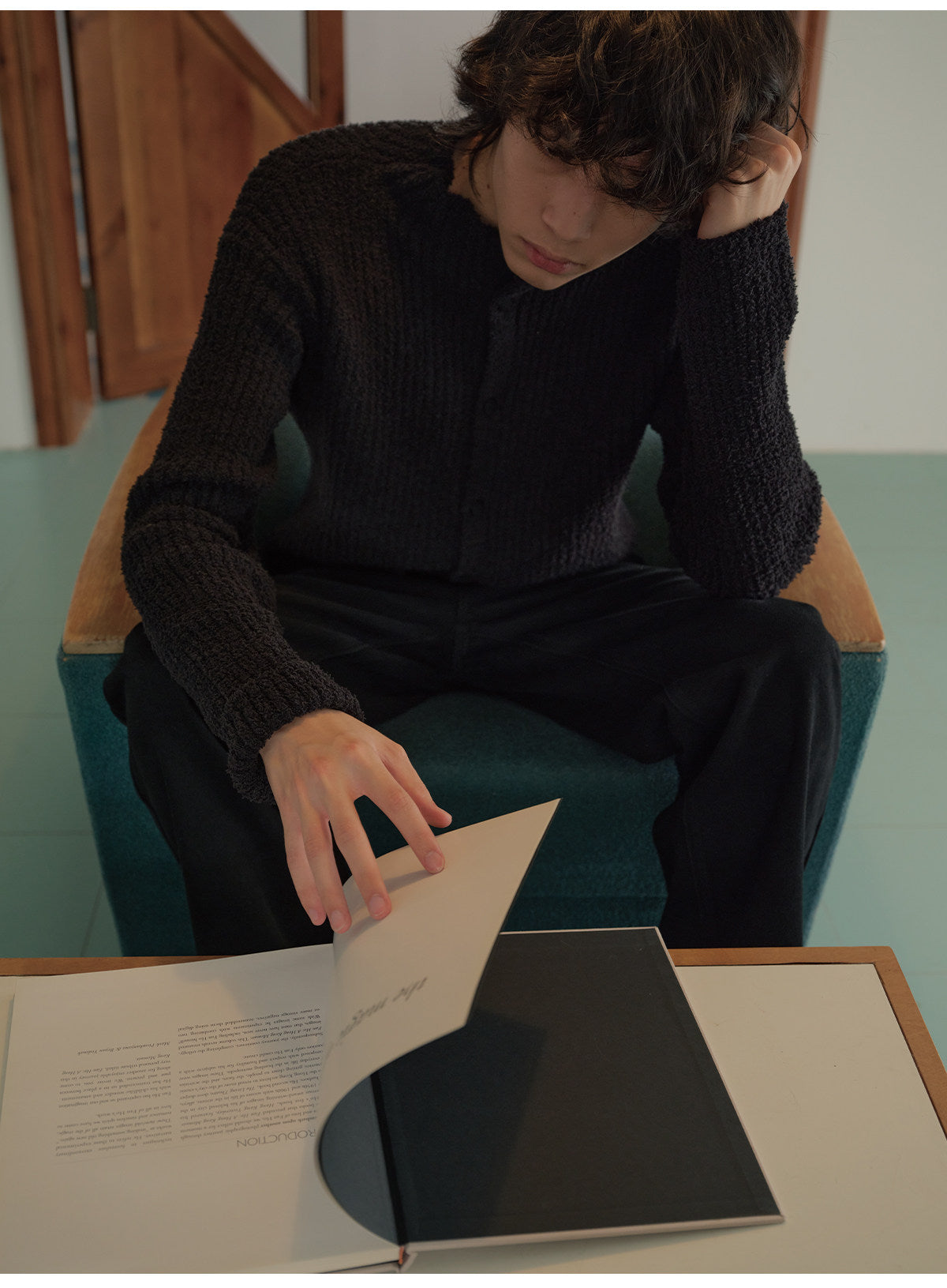 Slim black sweater cardigan