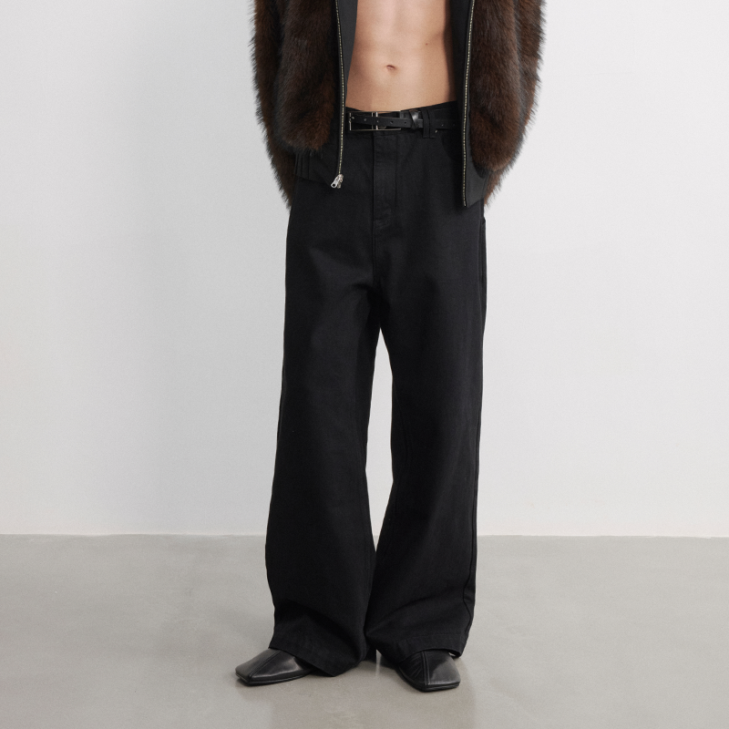 Slip Pocket Straight Jeans