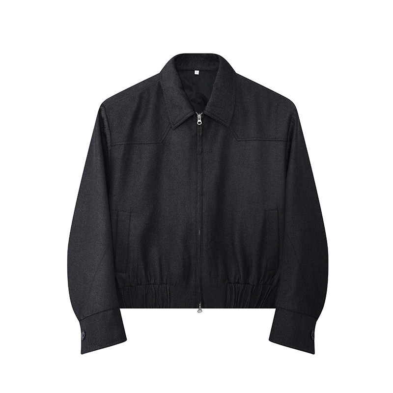 Cropped Shoulder Pad Patchwork Jacket