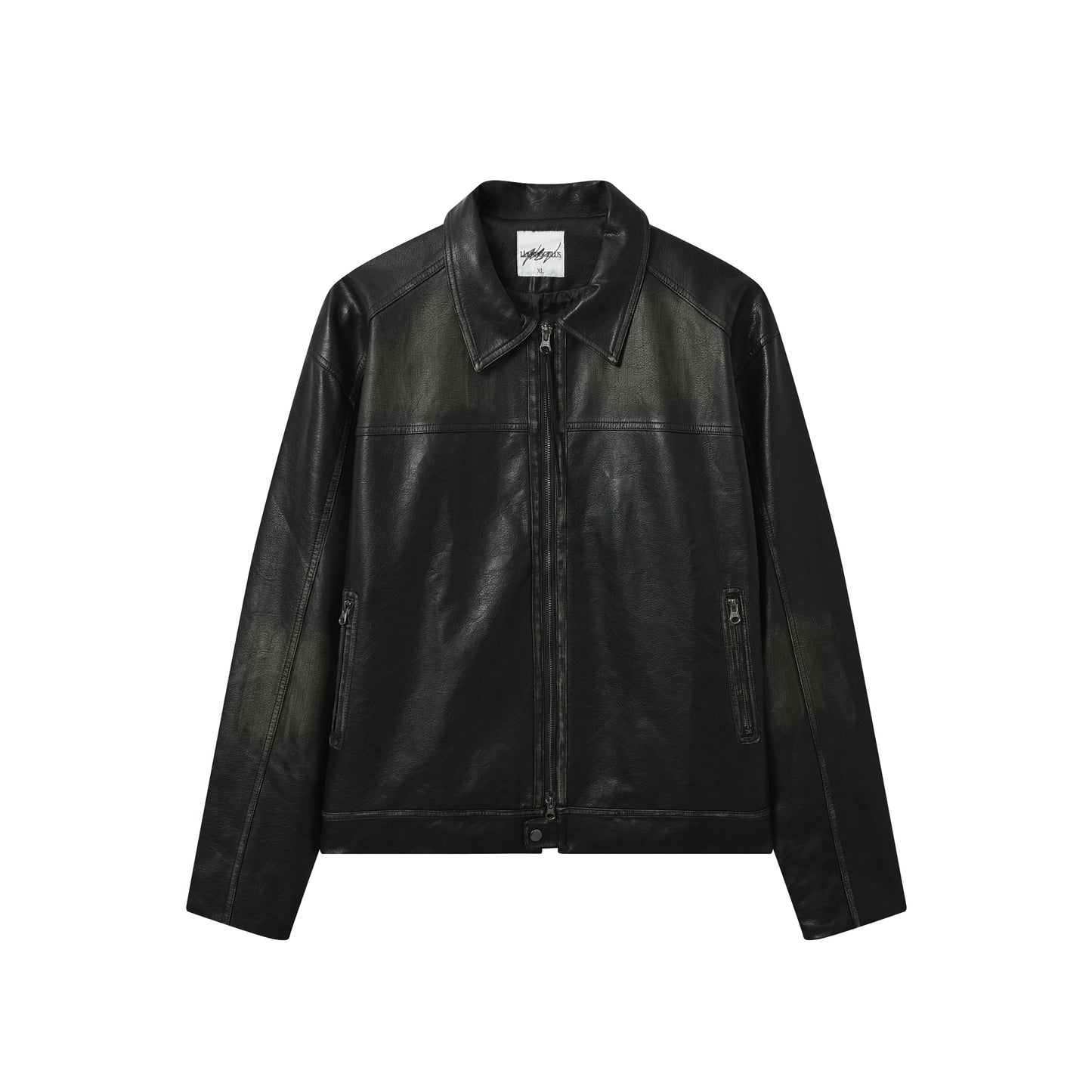 Hand Rubbed Boxy PU Leather Jacket