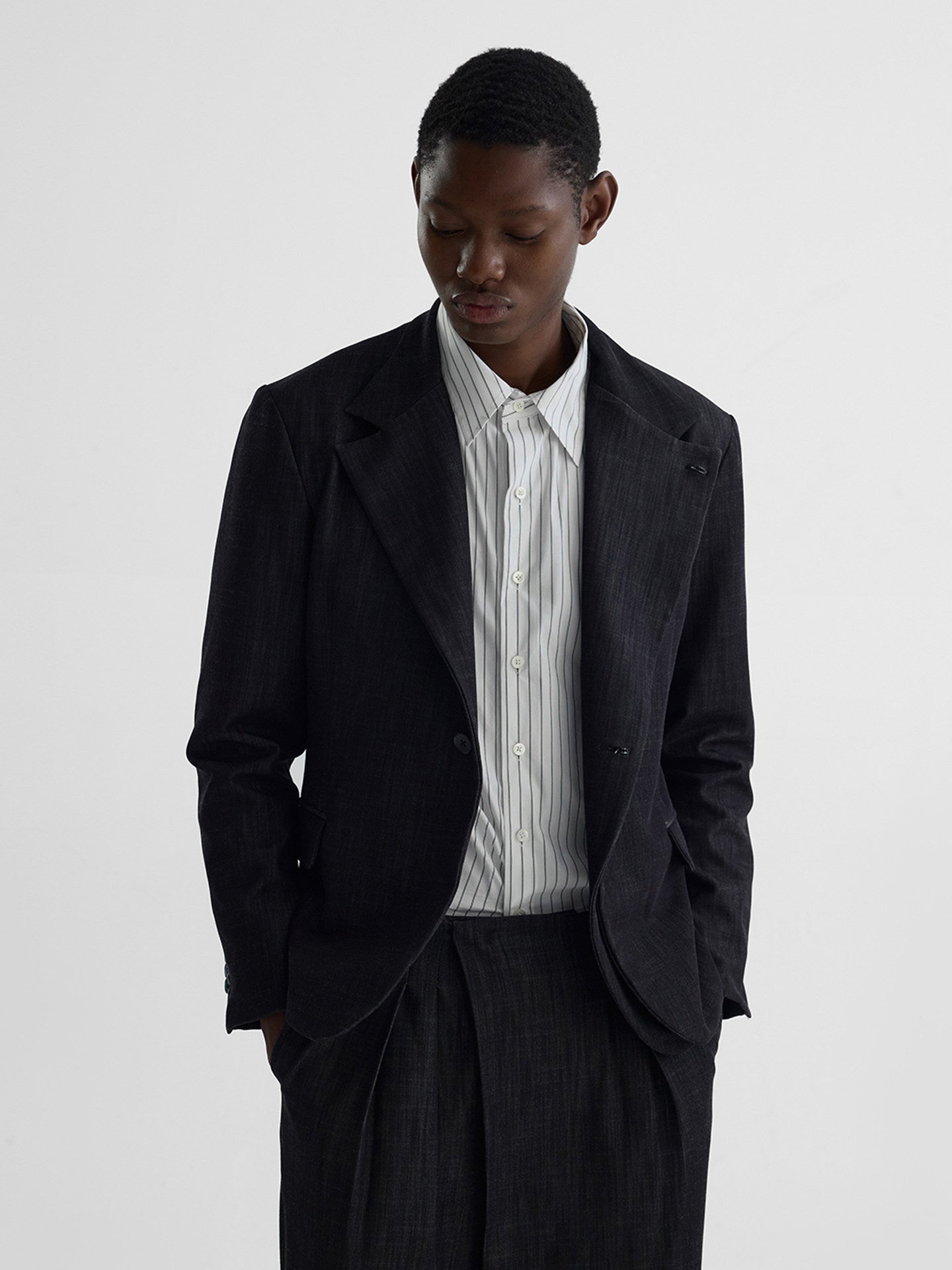 Tailored double-tulle denim jacket