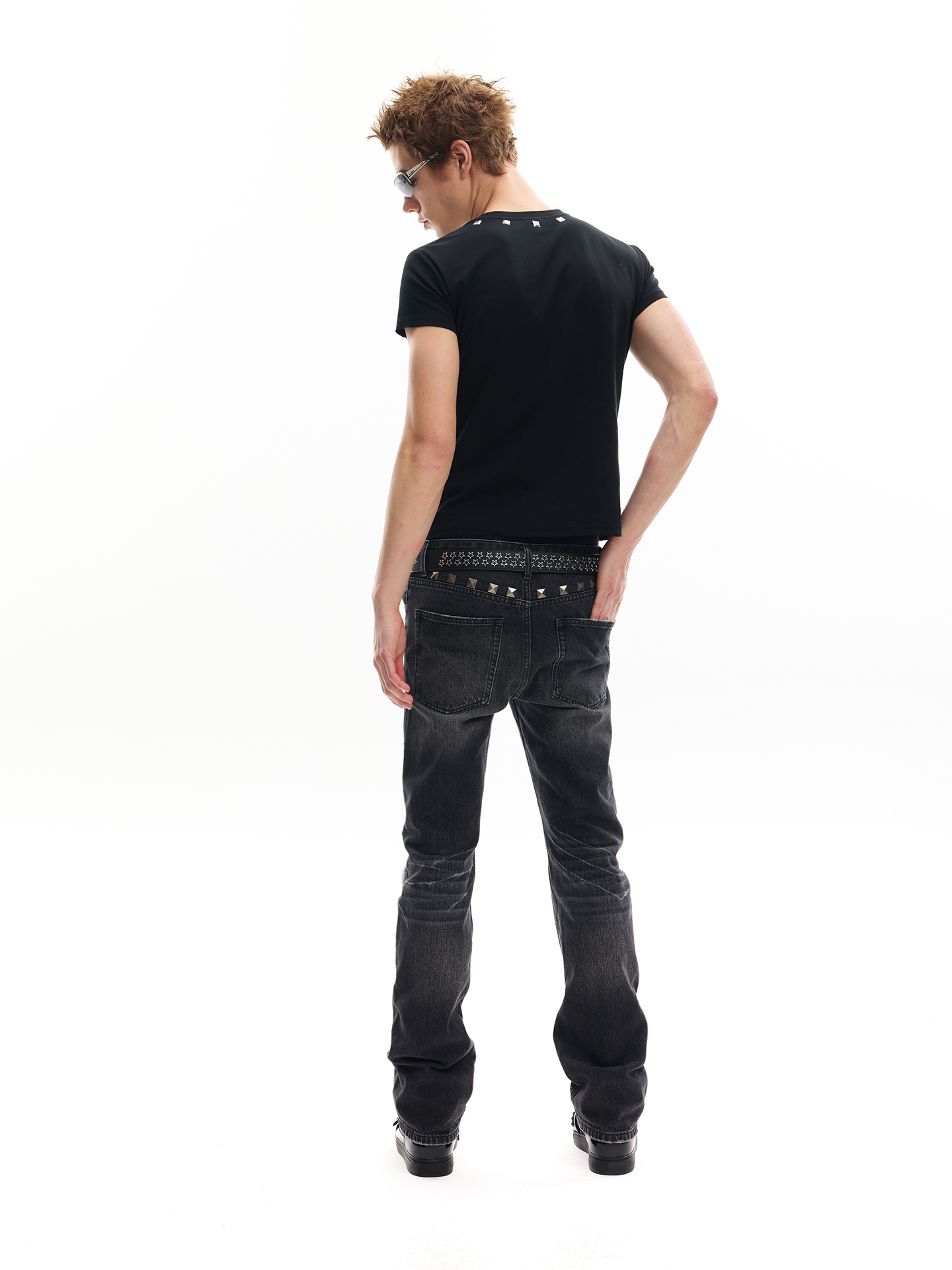Cross stud slim short sleeve T-shirt