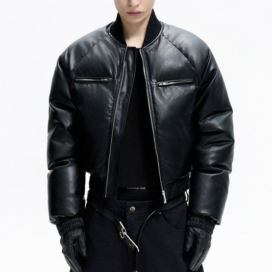Leather Padded Jacket