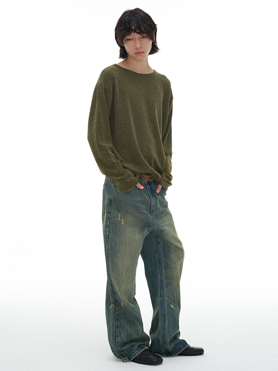 lazy boat neck Knit