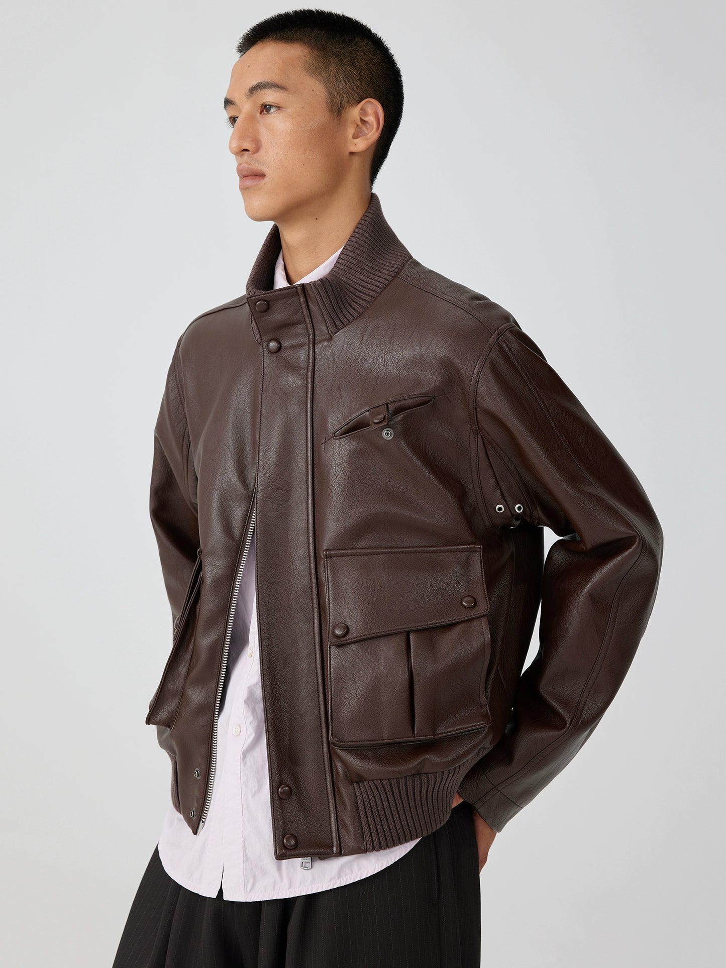 PU Leather Padded jacket