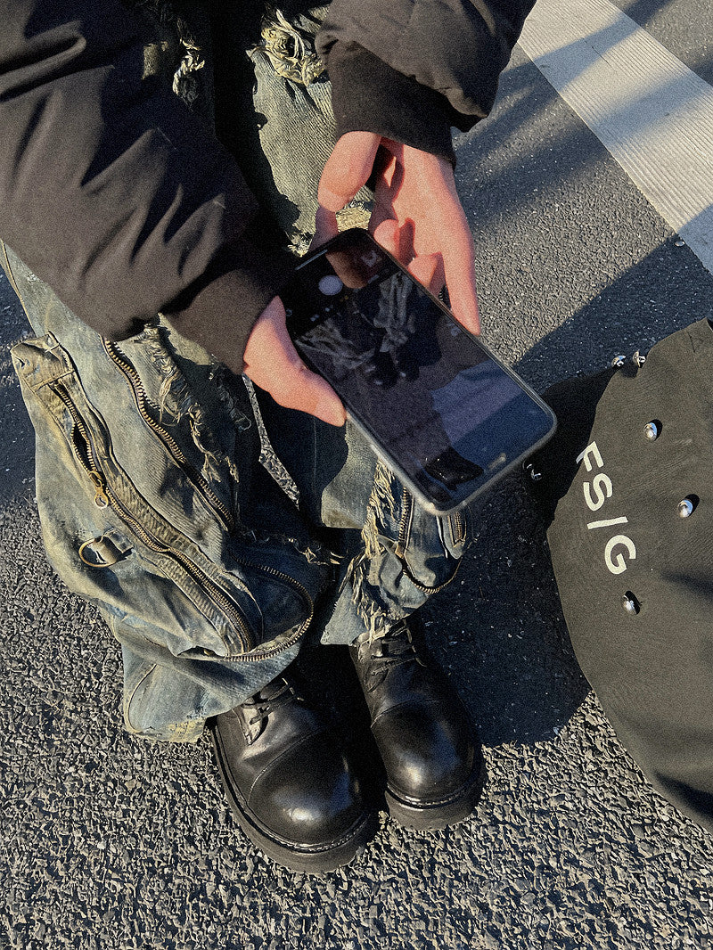 Hand stitched Paris biker boots