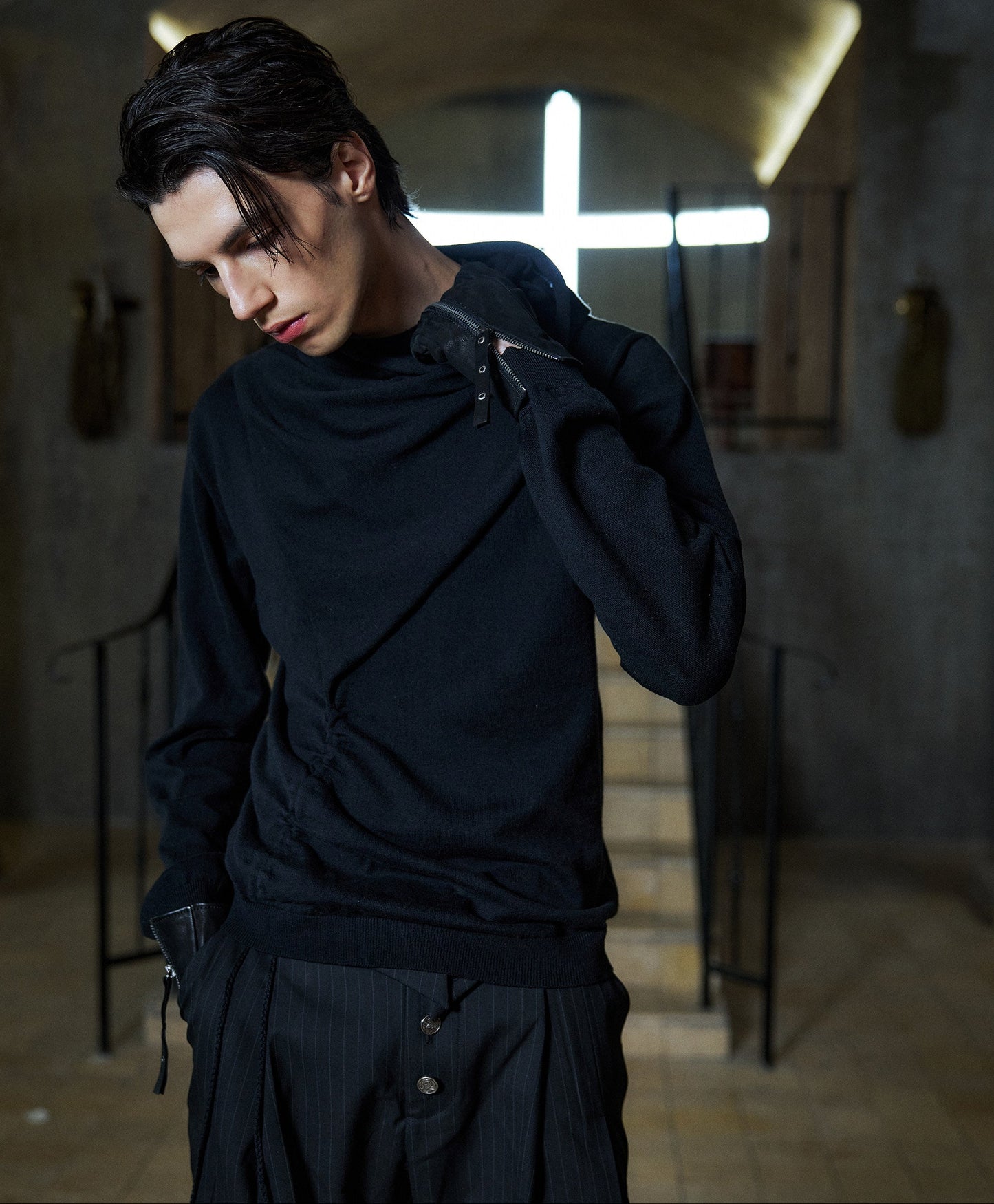 "bone-to-the-bone" knit sweater