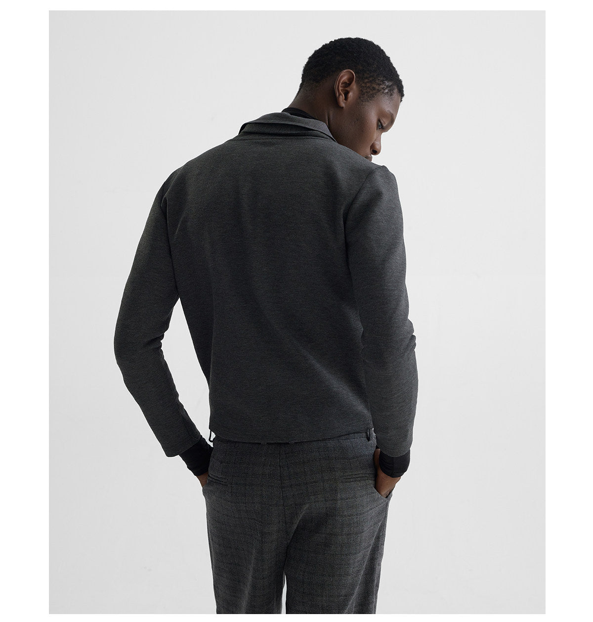 Layered collar double zip sweatshirt
