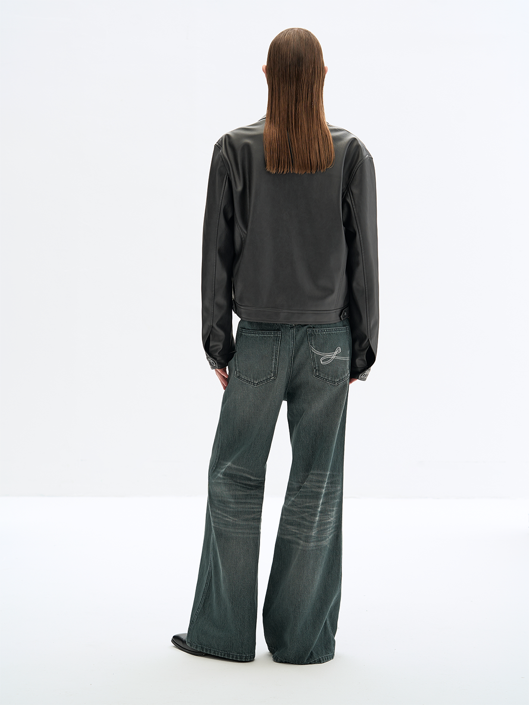 Embroidered casual bootcut denim