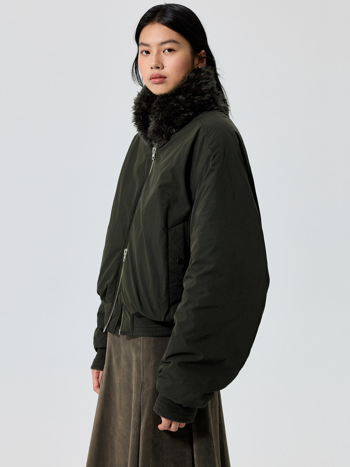 Fur Collar Nylon Jacket