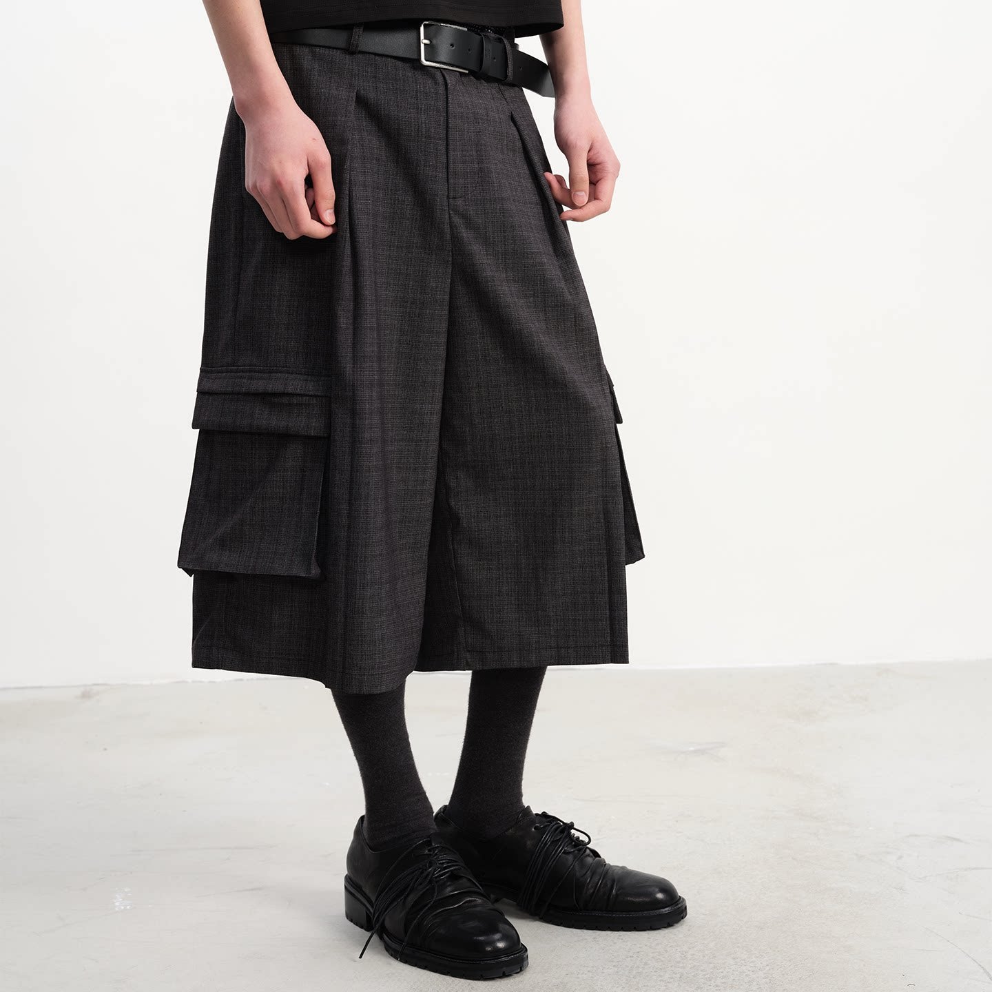 Belted Derby Leather Shoes