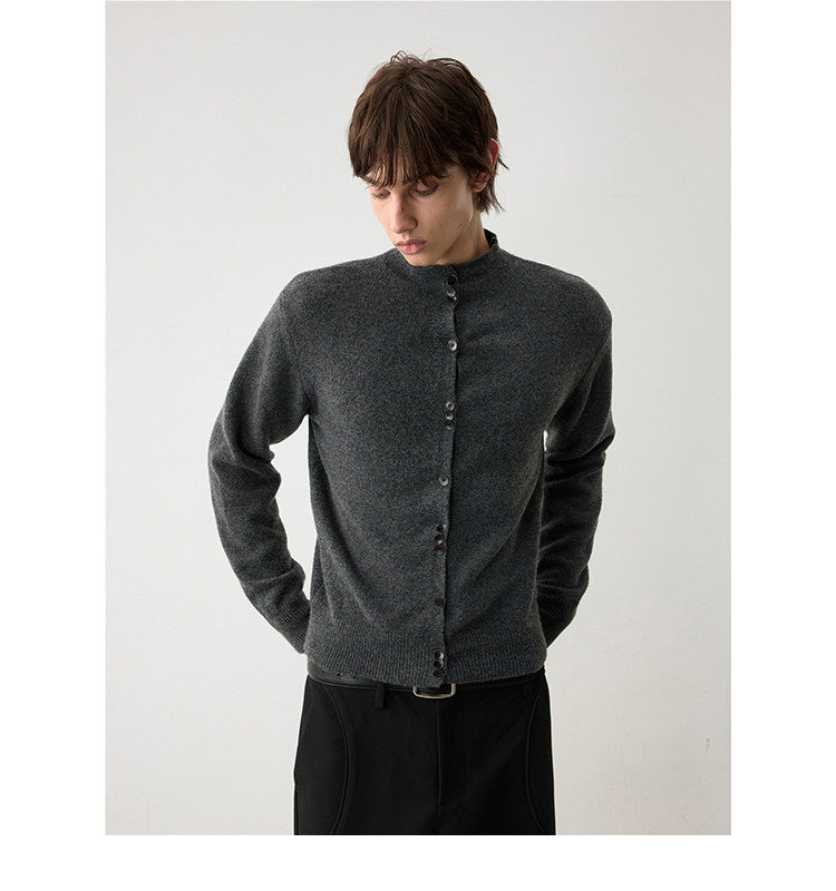 Mid-Turtleneck Thickened Cardigan