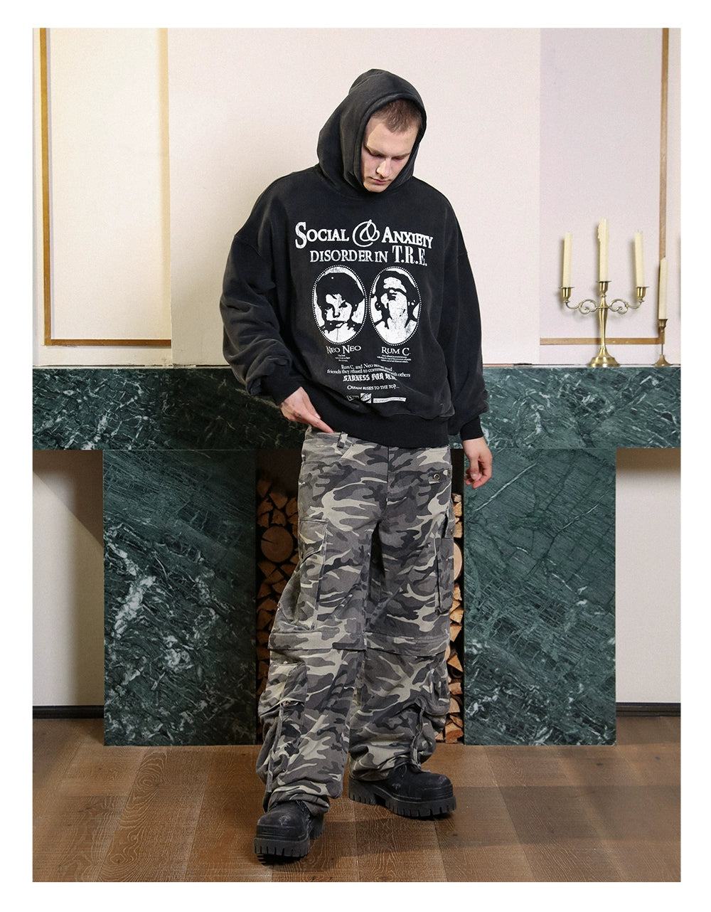 Social Fear Boy Printed Hoodie