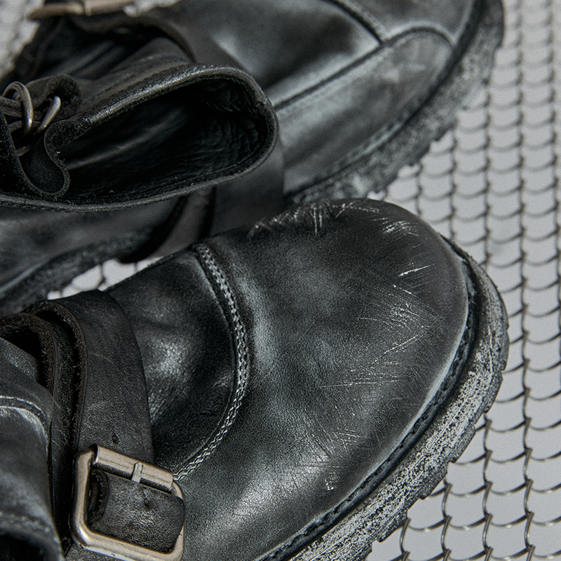 Aged Frost Lace-Up Engineer Boots