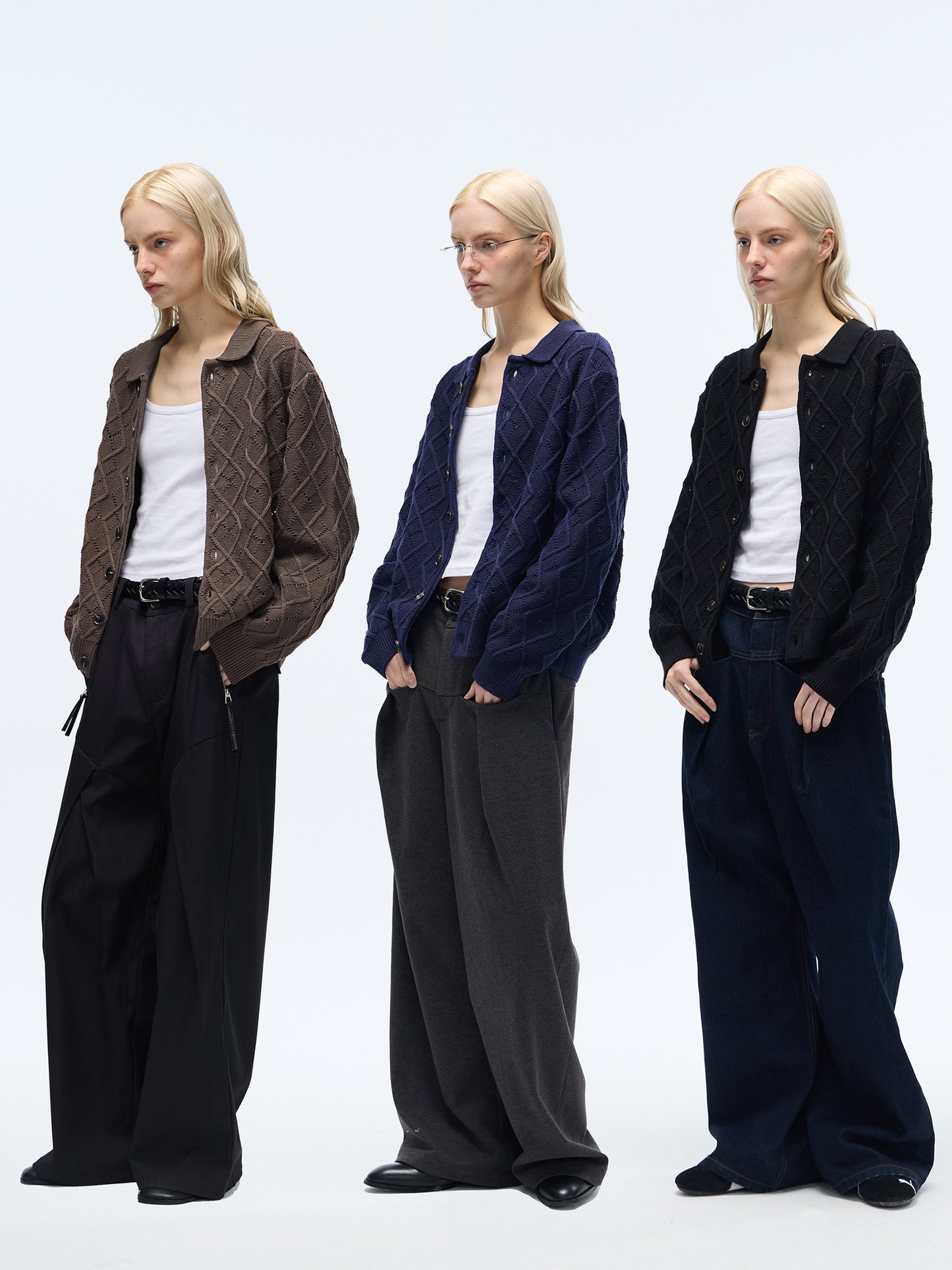 3D twisted knit cardigan