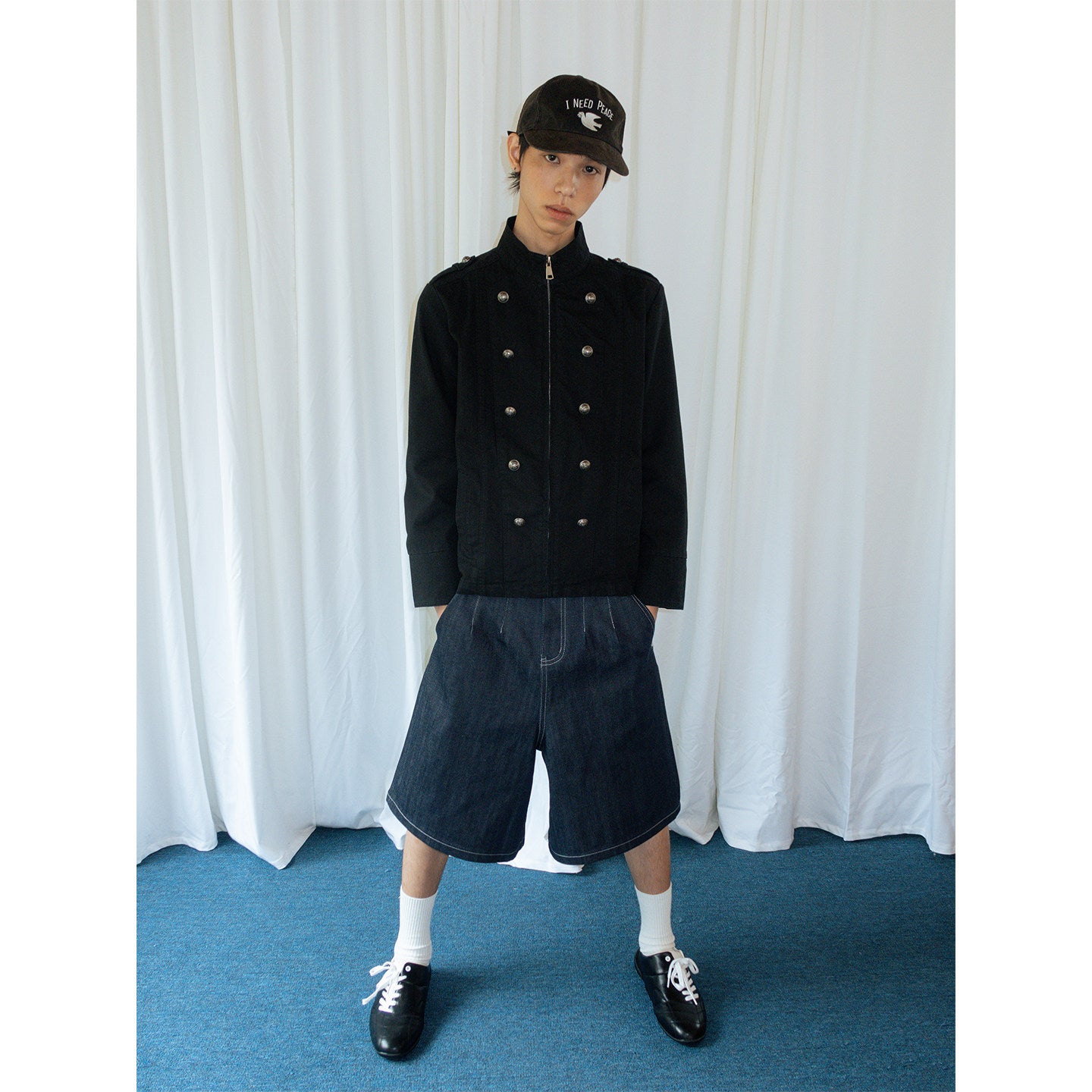 Metal Buckle Double-breasted Napoleon Jacket