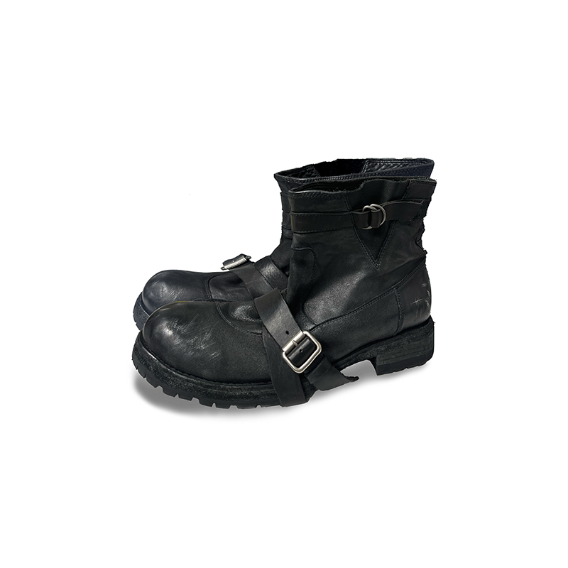 Aged Frost Lace-Up Engineer Boots