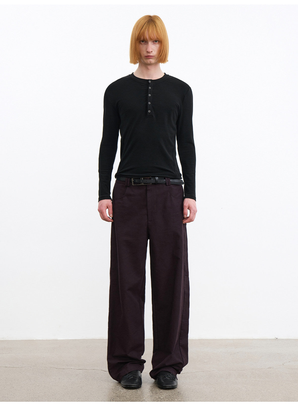 "Straight Ruler" Side Loose Casual Pants