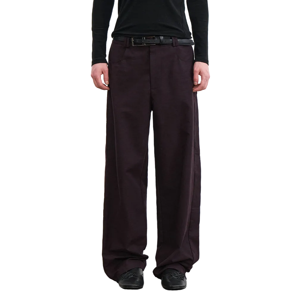 "Straight Ruler" Side Loose Casual Pants