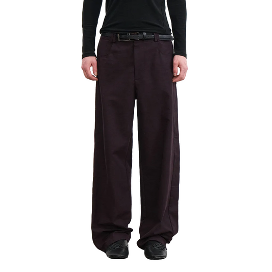 "Straight Ruler" Side Loose Casual Pants