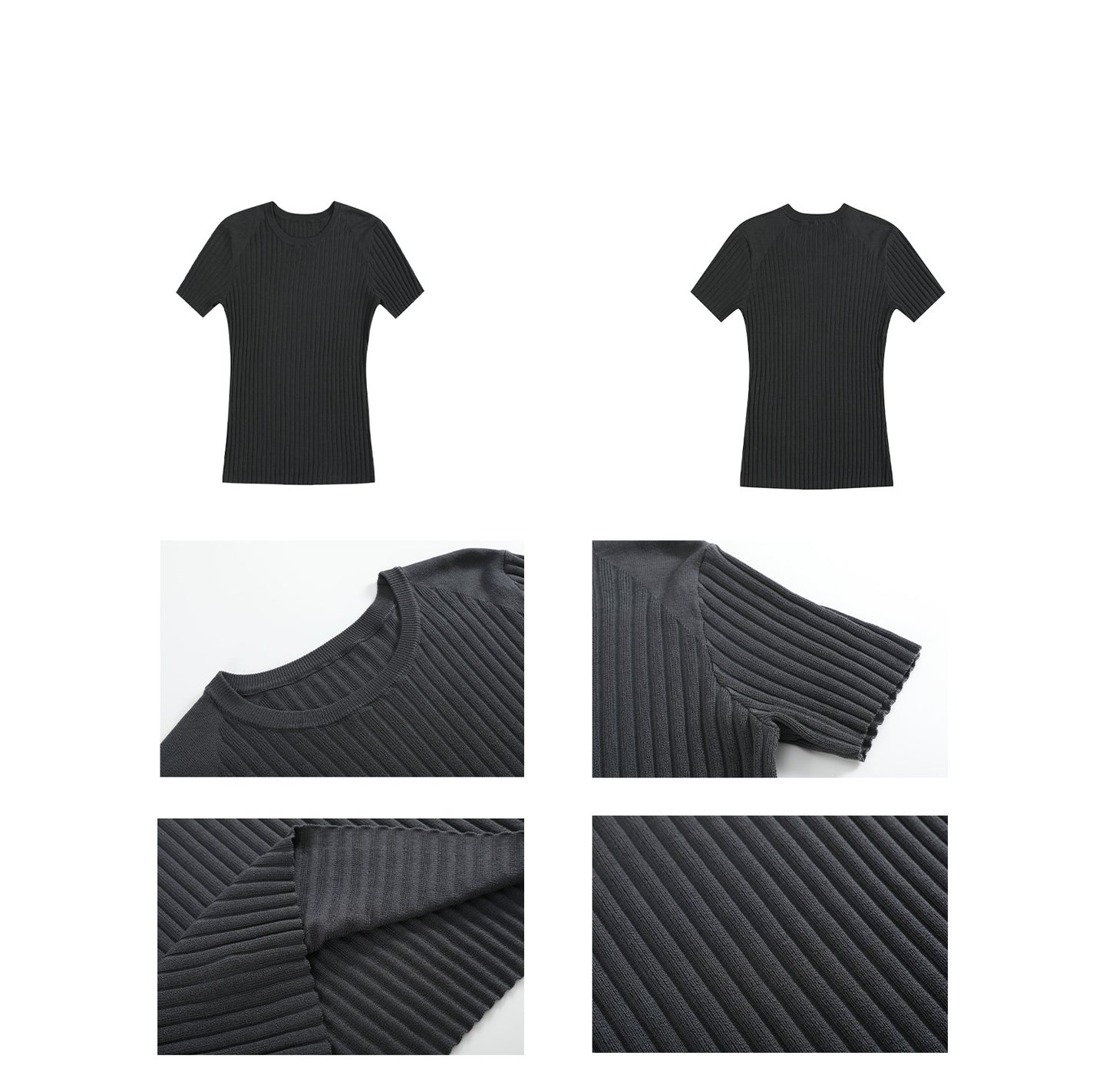 Pit strip knitted T-shirt