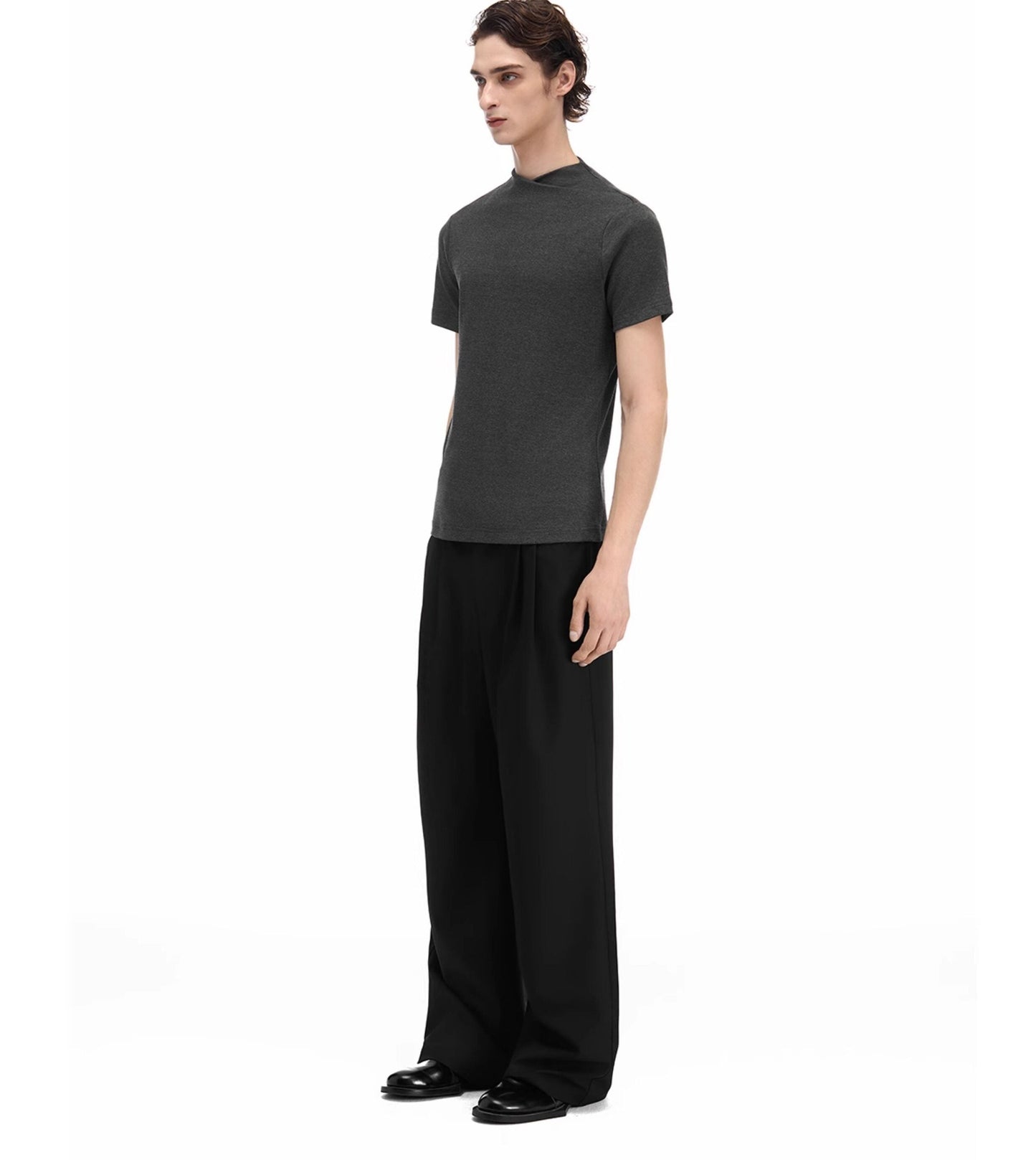 Jump neck knit T-shirt